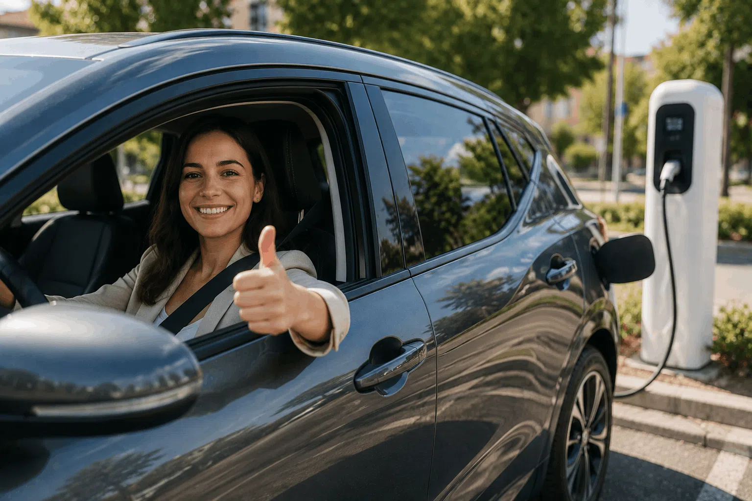 Australian driver charging a new electric vehicle at home